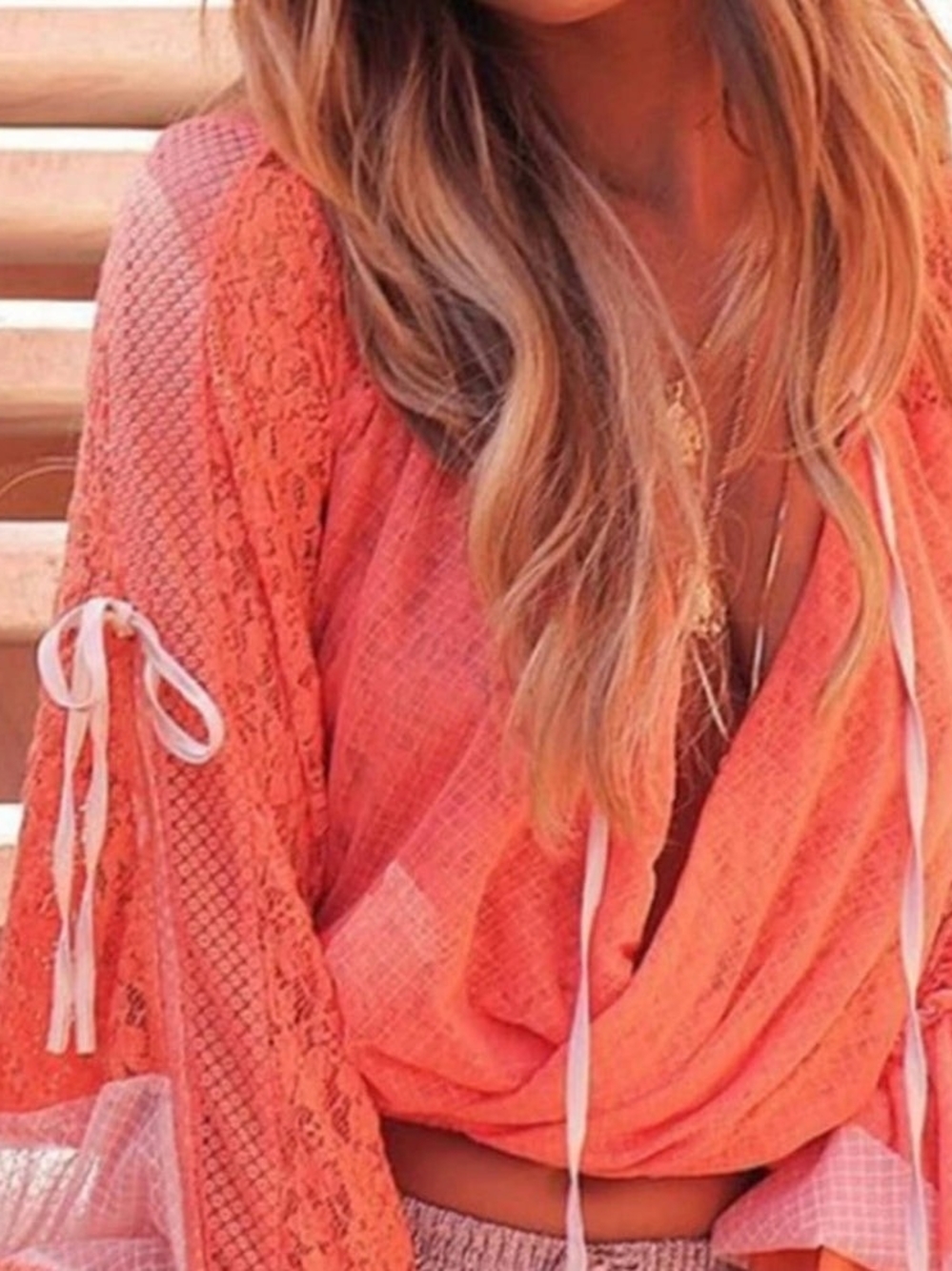 We Are Hah Kimono Lace Top Nwt Small